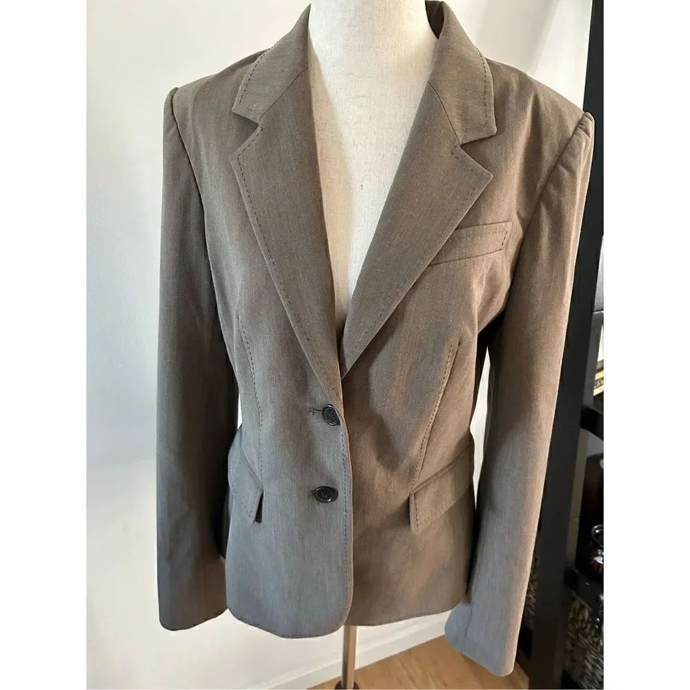 The limited brown jacket size 8 suit jacket blazer